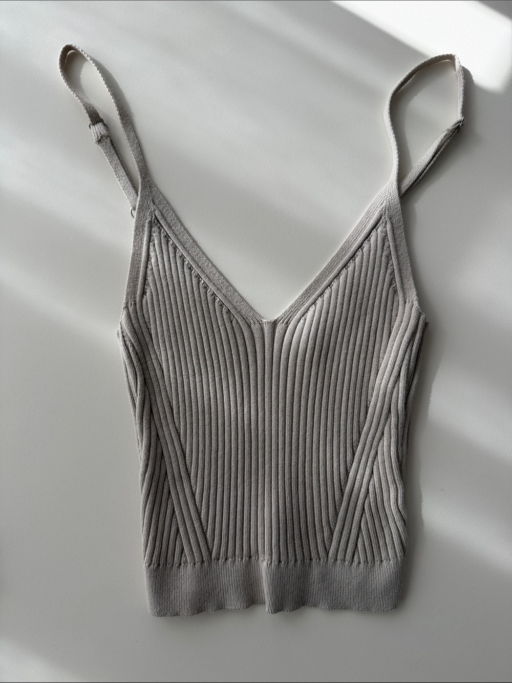 Abercrombie & Fitch Ribbed Crop Cardigan and Tank Set - Light Taupe - Picture 3 of 7